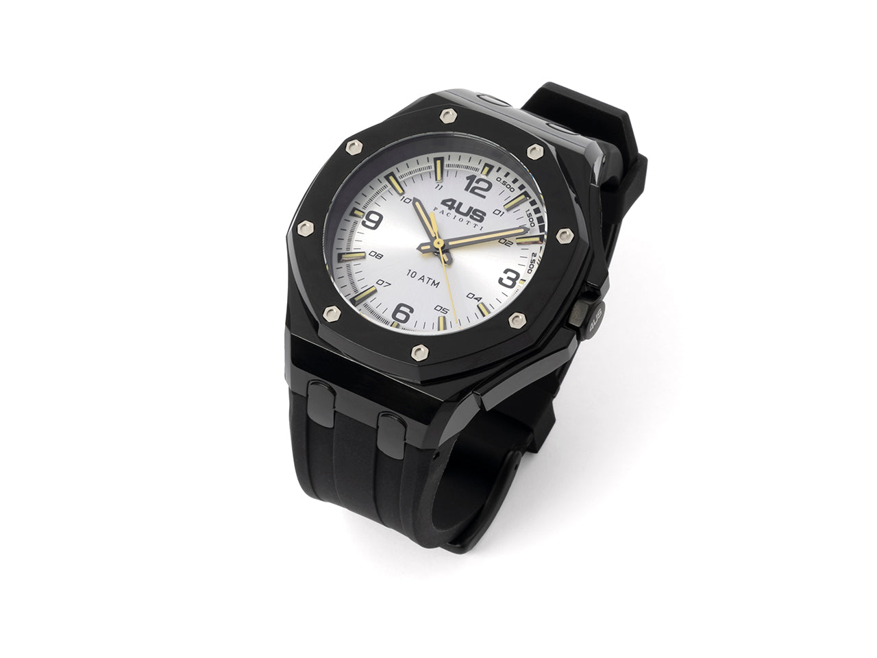 Orologio Uomo 4US Cesare Paciotti Quarzo Solo Tempo Gomma Nero T4ST420