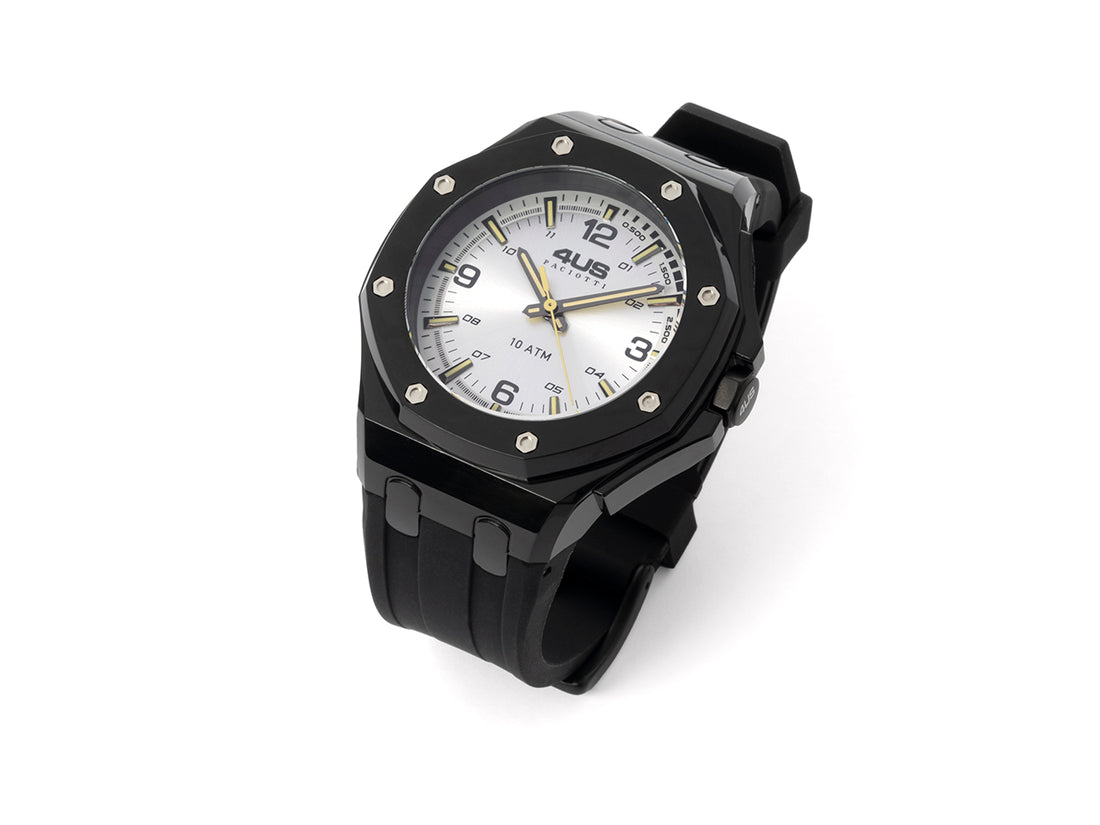 Orologio Uomo 4US Cesare Paciotti Quarzo Solo Tempo Gomma Nero T4ST420