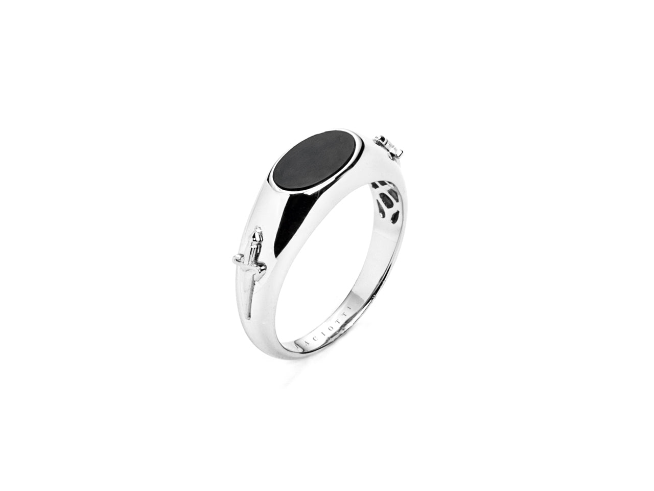 Anello Uomo Cesare Paciotti Argento 925 Spadino Pietra Onice Nero JPAN2401B/24
