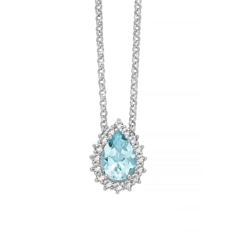 Collana Donna Miluna Argento 925 e topazio azzurro goccia CLD4836