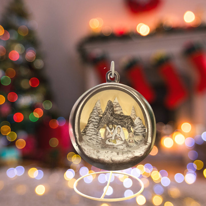 Sfera Di Natale Con Natività Ceramex 128 cm Toupe Led 3036.80