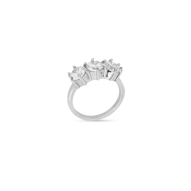 Anello Donna Liu Jo Trilogy Acciaio Lucido Zirconi Bianchi LJ2576M10CV