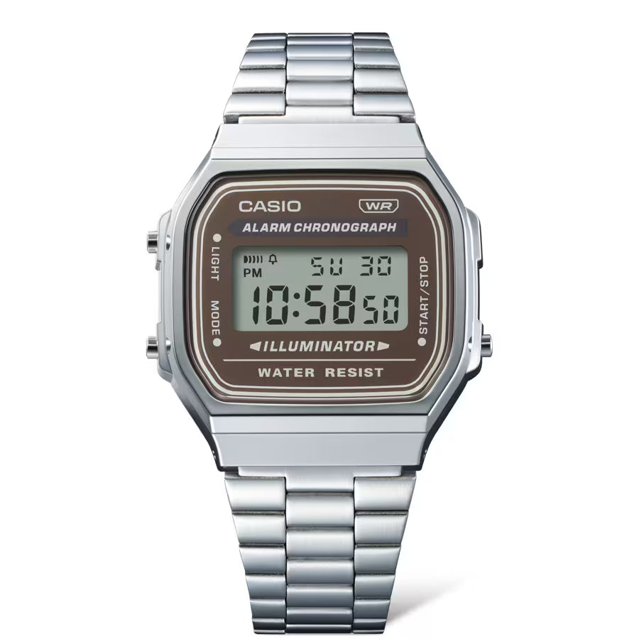 Orologio Unisex Casio Vintage Acciaio Quarzo Digitale Marrone A168WA-5AYES