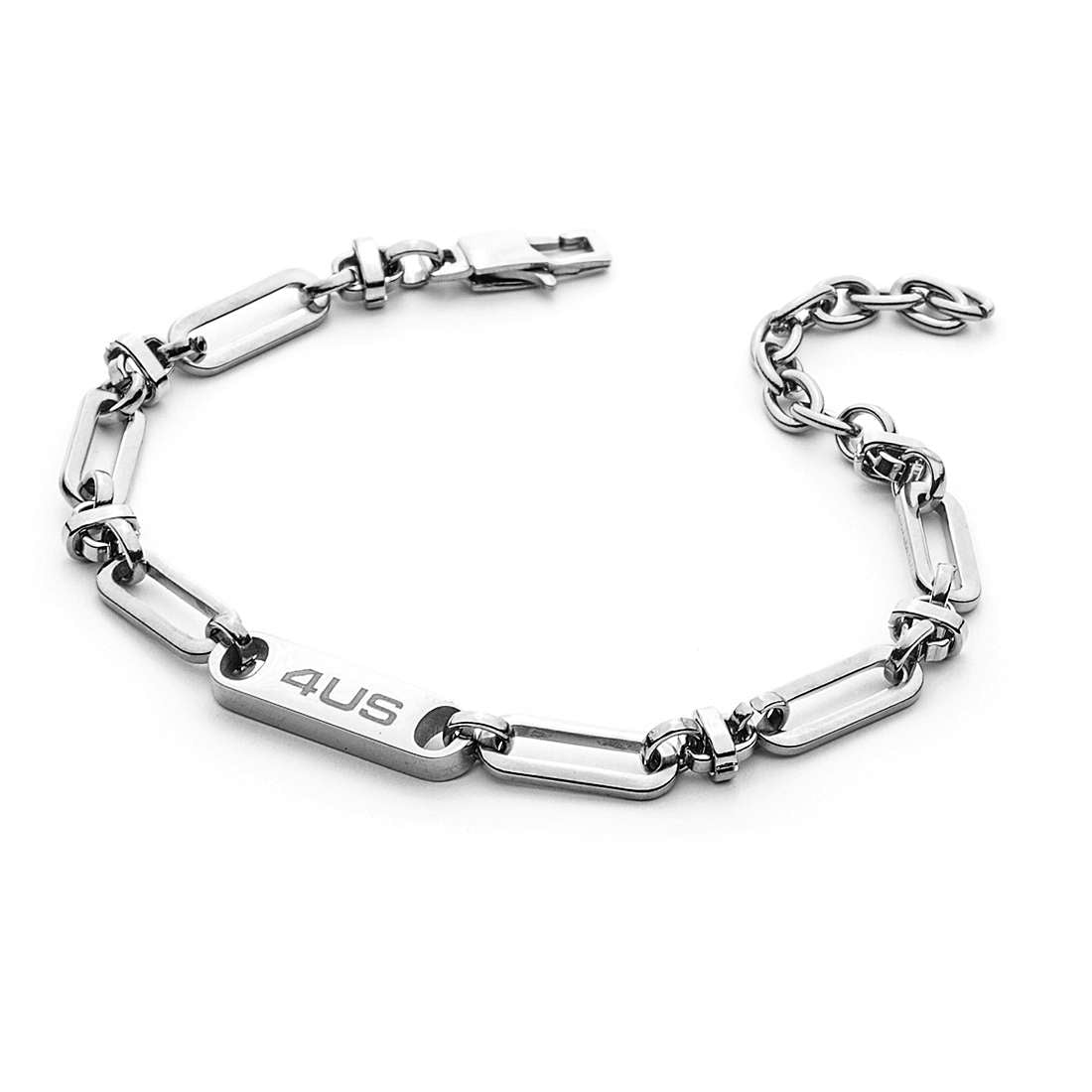 Bracciale Uomo 4US Cesare Paciotti Acciaio A Catena Targa Con Logo 4UBR4503