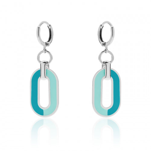 Orecchini Donna Unoaerre Bronzo Argentato Catena Pendenti Smaltati 525618