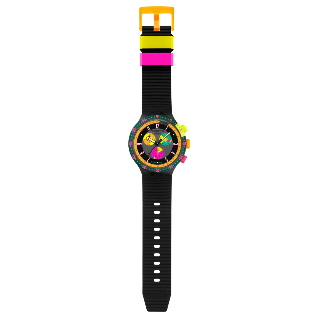Orologio Unisex Swatch Neon Seppia 1990 Big Bold Crono SB02B104