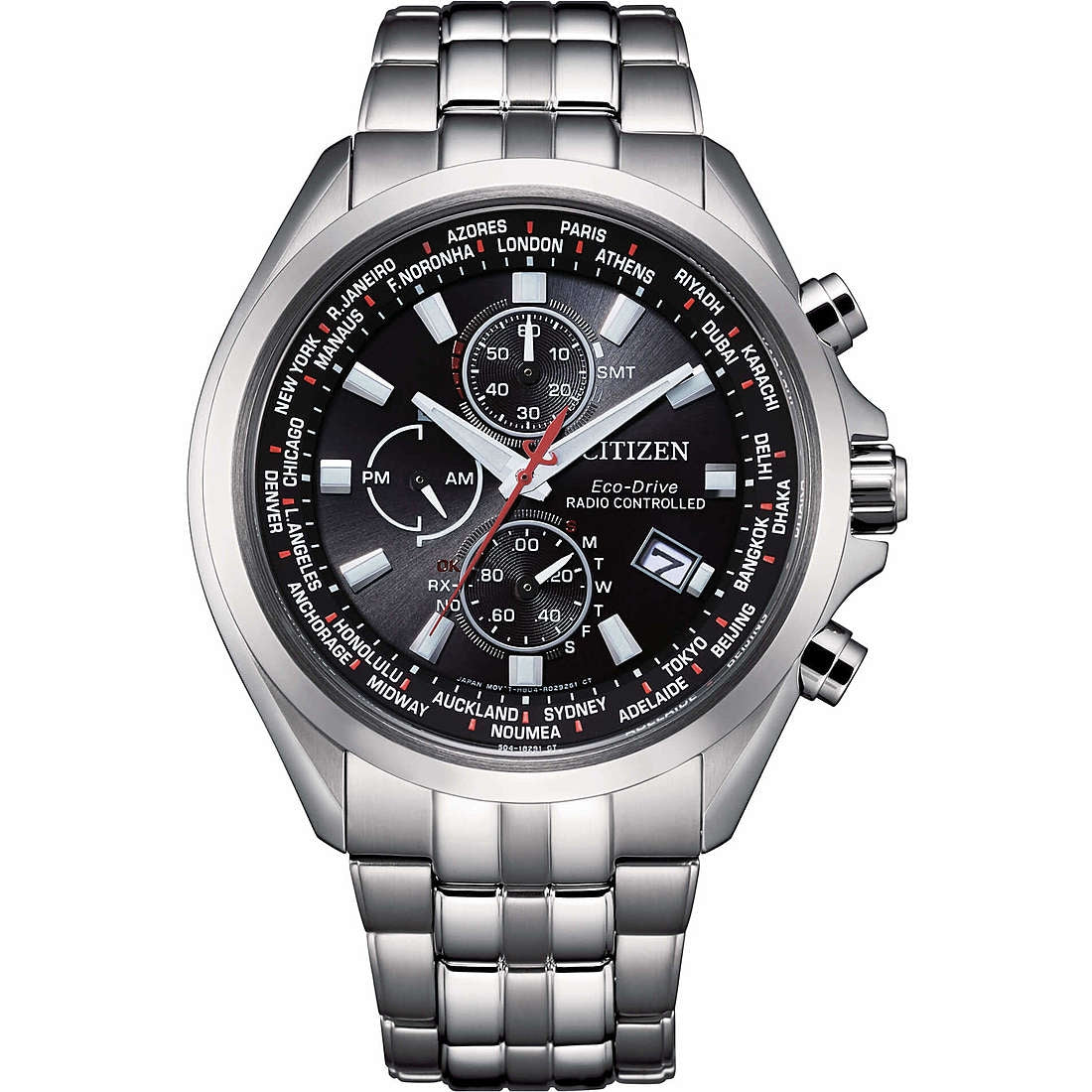 Orologio Uomo Acciaio CITIZEN Radio Controllato Cronografo Eco Drive AT8200-87E