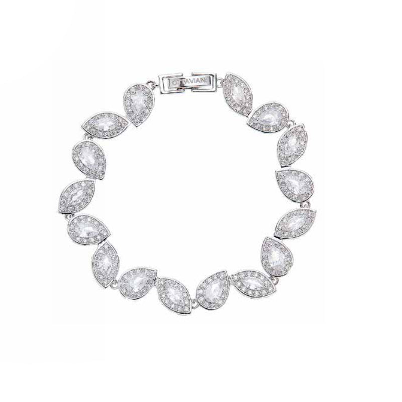Bracciale Donna Ottaviani Bronzo Argentato Tennis Zirconi Goccia 500914B