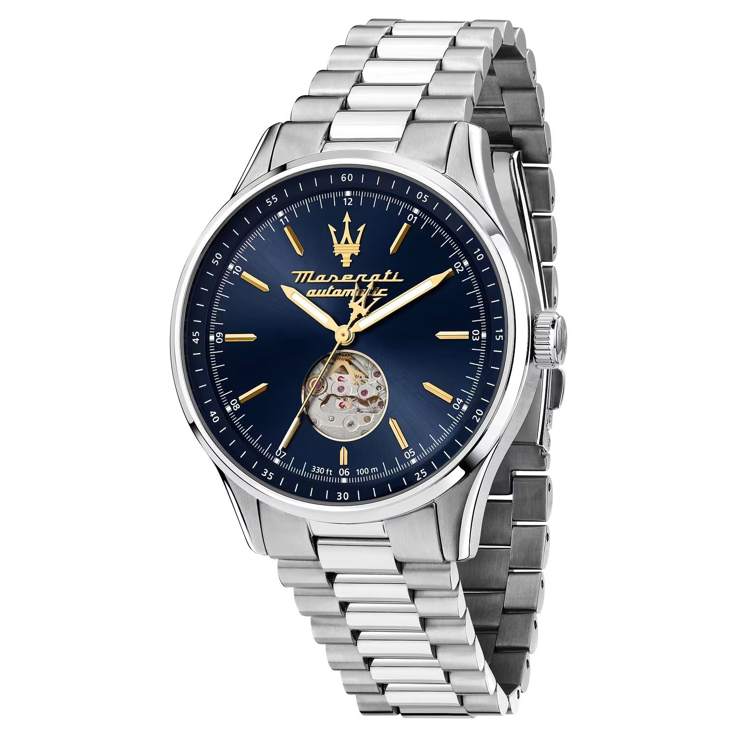 Orologio Uomo Maserati Automatico Maglia President Acciaio Blu R8823124002