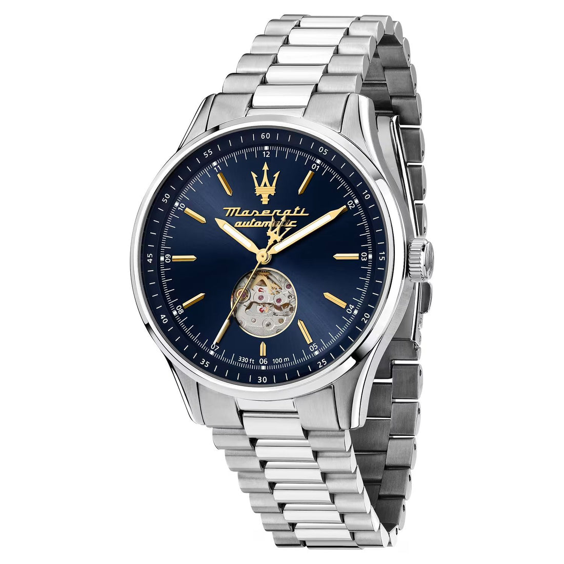 Orologio Uomo Maserati Automatico Maglia President Acciaio Blu R8823124002