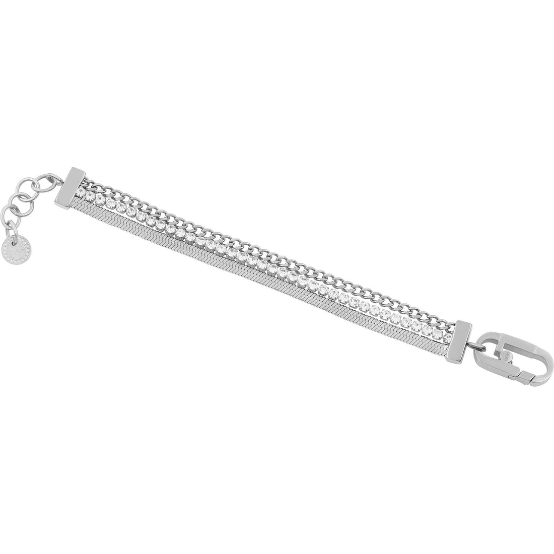Bracciale Donna Liu Jo Acciaio Tre Fili Piattina Groumette Tennis Sparkly LJ1968