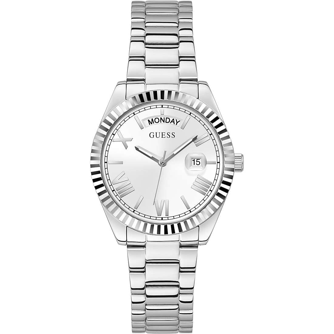 Orologio Donna Guess Quarzo Solo Tempo Doppia Data Numeri Romani GW0308L1