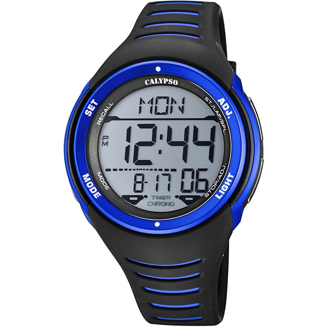 Orologio Uomo Calypso Gomma Quarzo Digitale Cronografo Blu Nero K5807/4