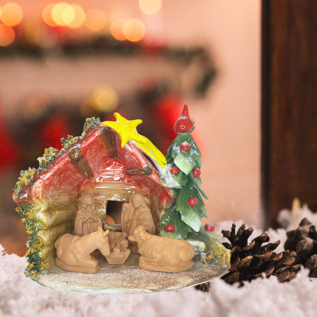 Presepe Innevato Capodimonte 25x20cm CAP44