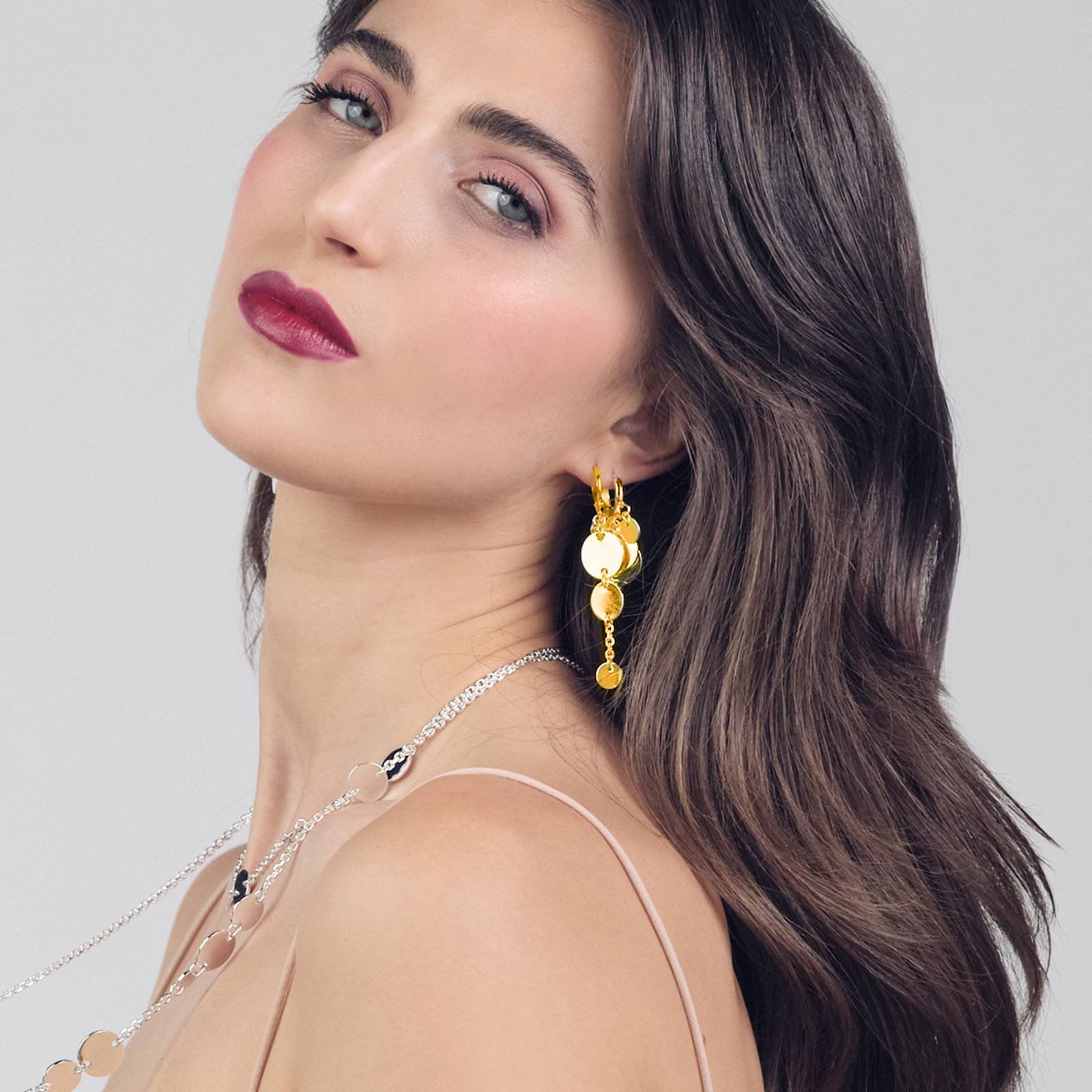 Orecchini Donna Unoaerre Cerchi Bronzo Dorato Lastra Lucido 566193