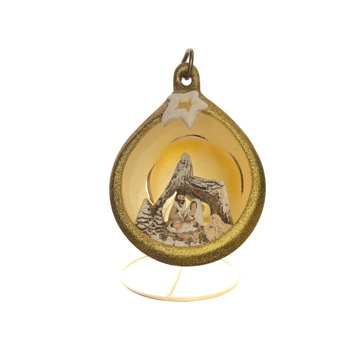 Sfera Di Natale Natività Ceramex Led Gold Glitter 18 cm 3049.33