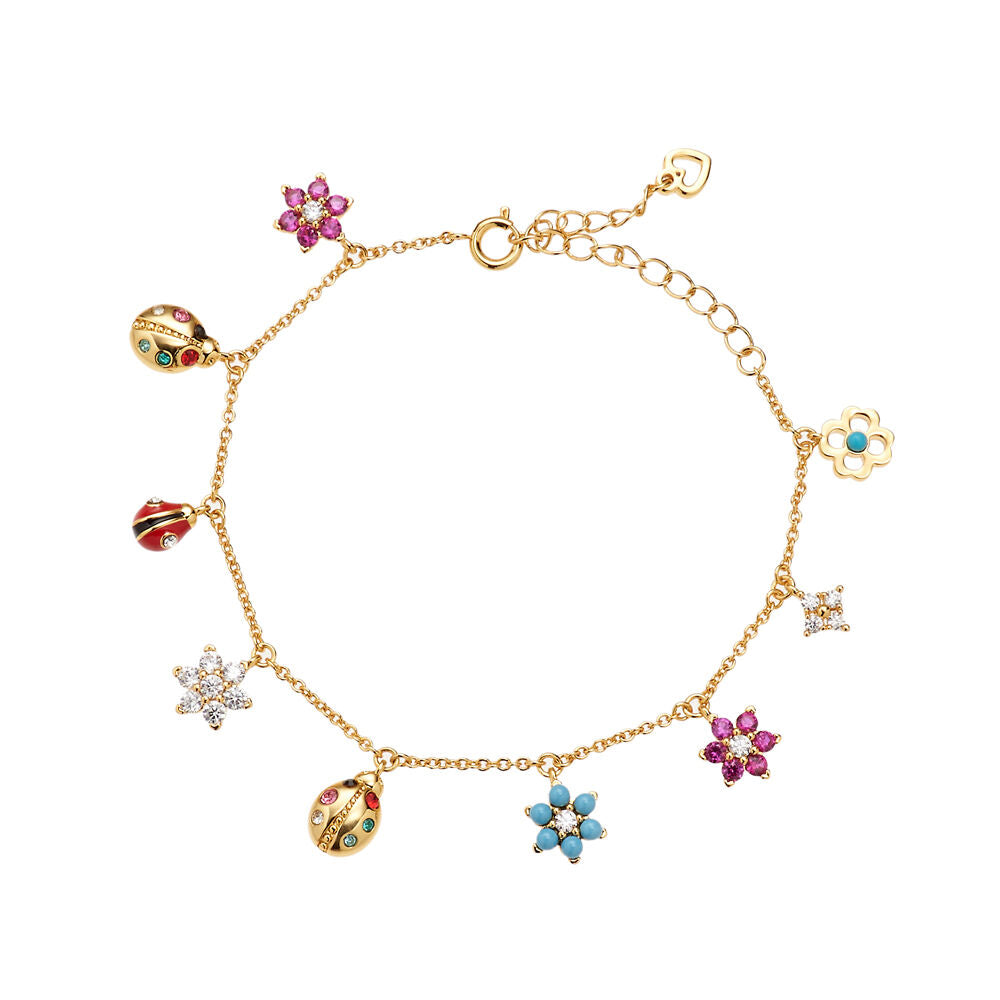 Bracciale Donna Ottaviani Bronzo Dorato Zirconi Bianchi Coccinella 500762B
