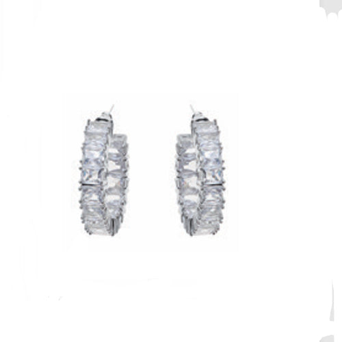 Orecchini Donna Ottaviani Bronzo Argentato Con Zirconi Bianchi 5010530-3