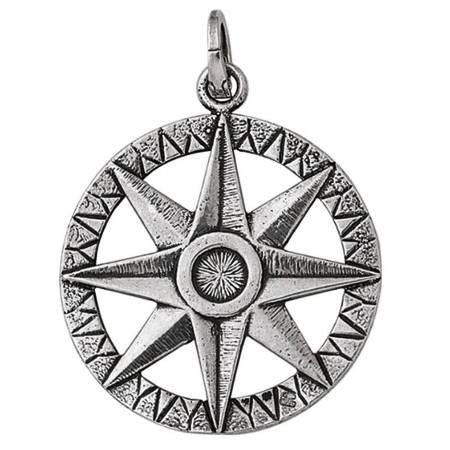 Charm Unisex Giovanni Raspini Argento 925 Rosa Dei Venti Realizzato A Mano 08070