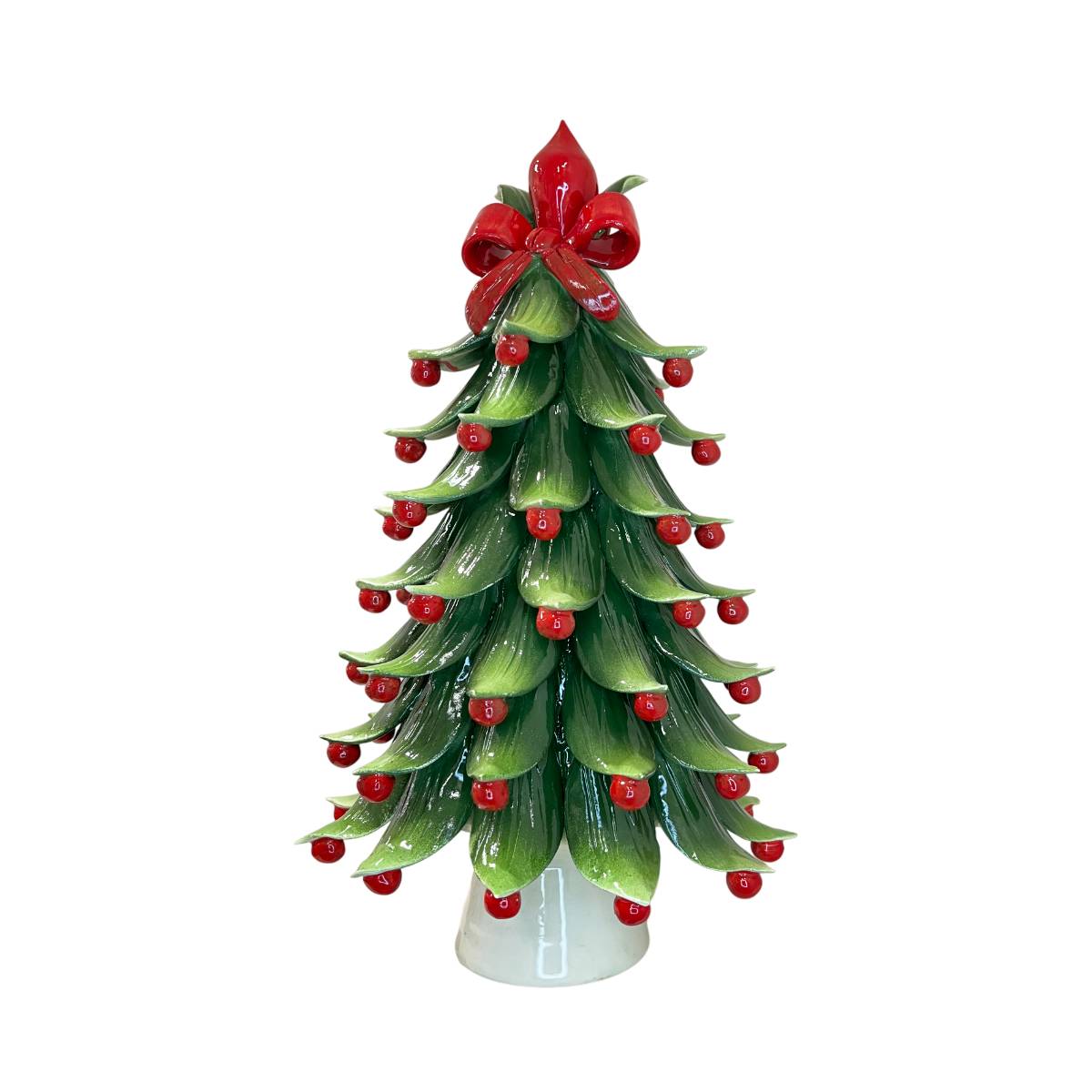 Albero di Natale Capodimonte Palline Rosso Fiocco 36cm CAP51