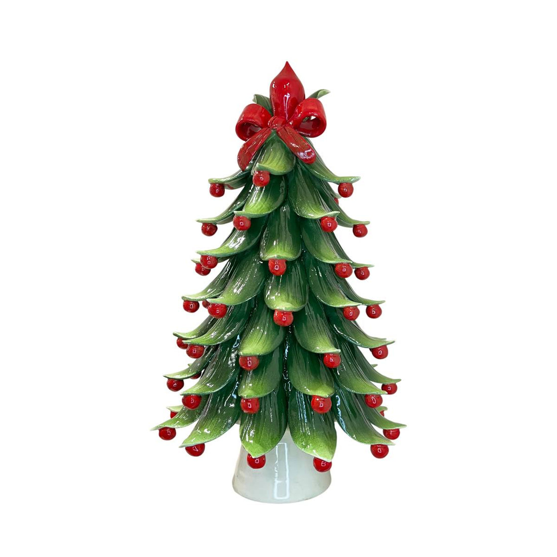 Albero di Natale Capodimonte Palline Rosso Fiocco 36cm CAP51