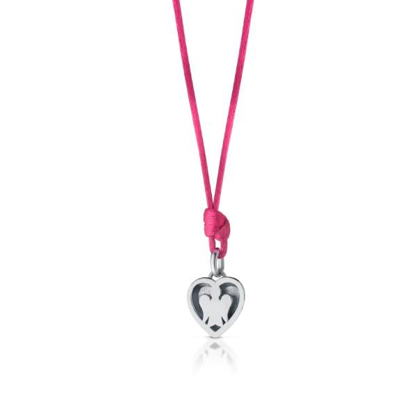 Collana Donna Roberto Giannotti Argento 925 Cordura Cuore Smalto Fucsia GIA400