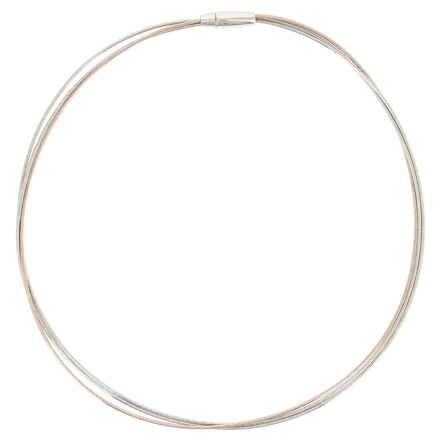 Collana Donna Pesavento Argento 925 Bianco Rosè Calamita DNA Multifilo WDNAG467