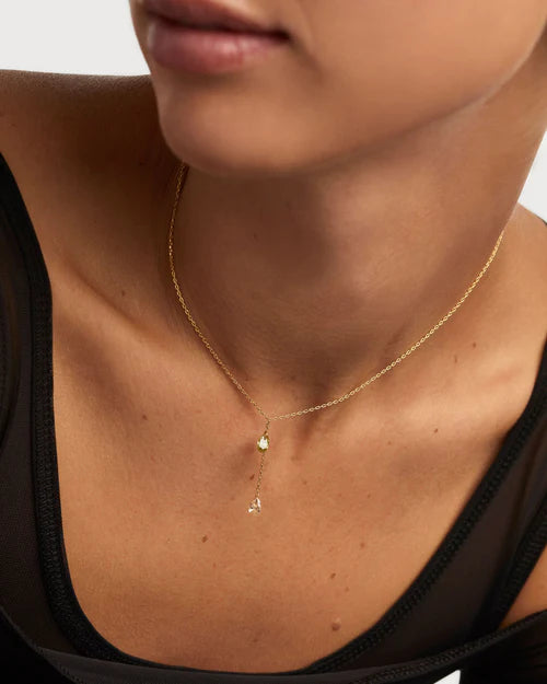 Collana Donna PDPaola Argento Dorato 925 Zircone Verde Rosa CO01-863-U
