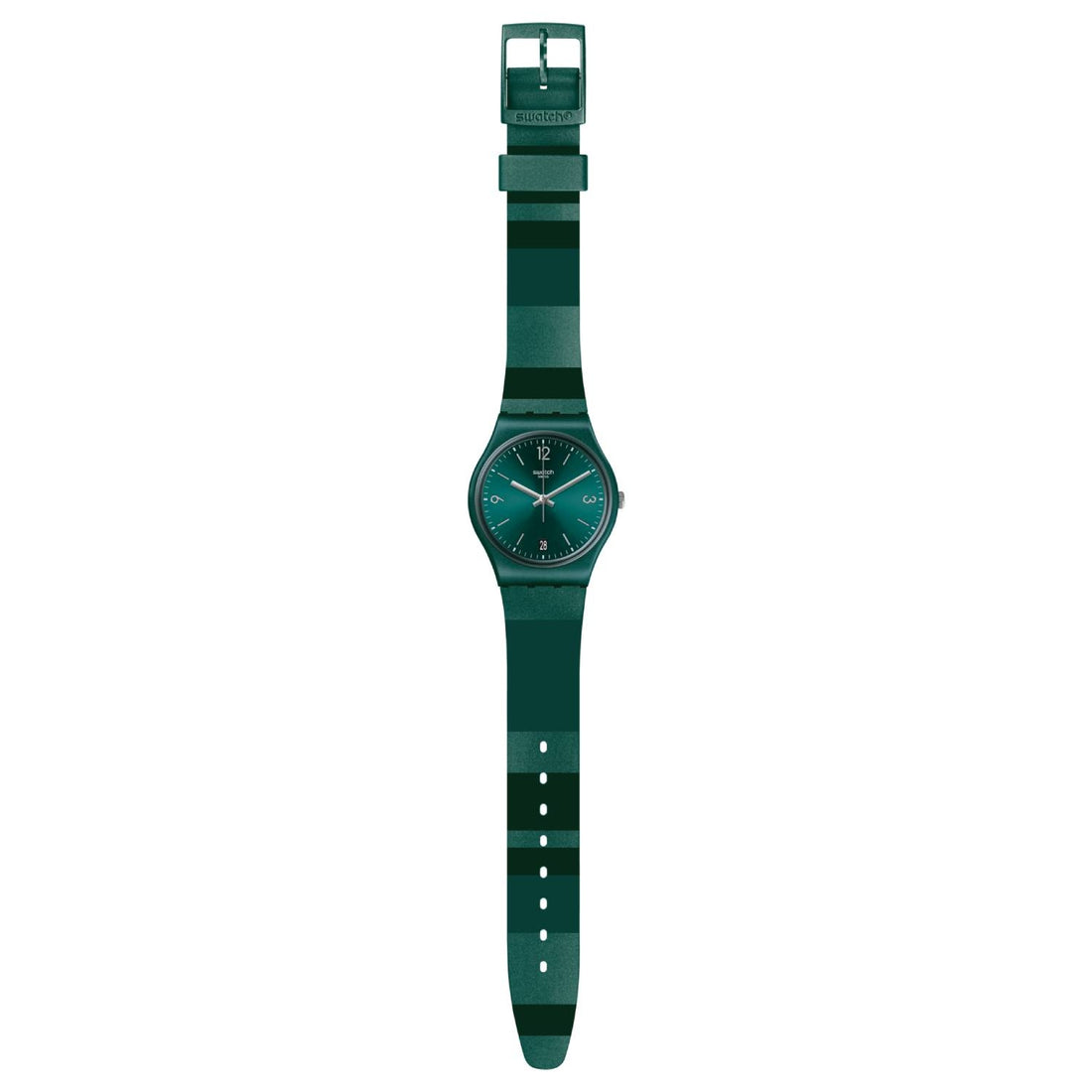 Orologio Donna Gomma Resina Swatch Solo Tempo Quarzo Verde Data CYBERALDA GG408