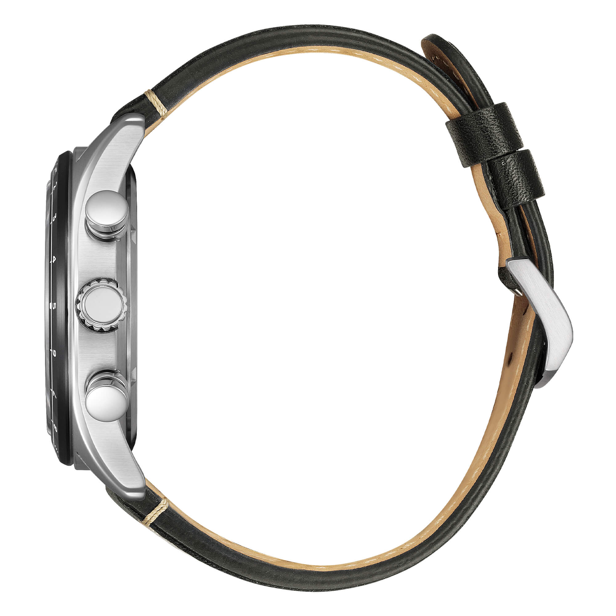 Orologio Uomo Citizen Nero Aviator Eco-Drive Cronografo Pelle Data CA4654-04E