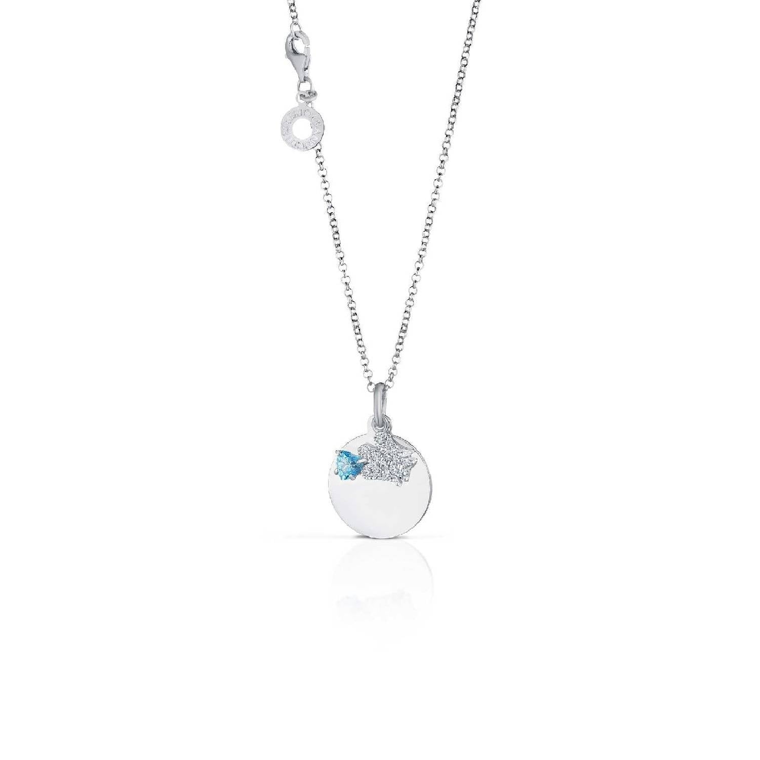 Collana Donna Argento 925 Roberto Giannotti Angelo Zirconi Topazio Blu Bianco