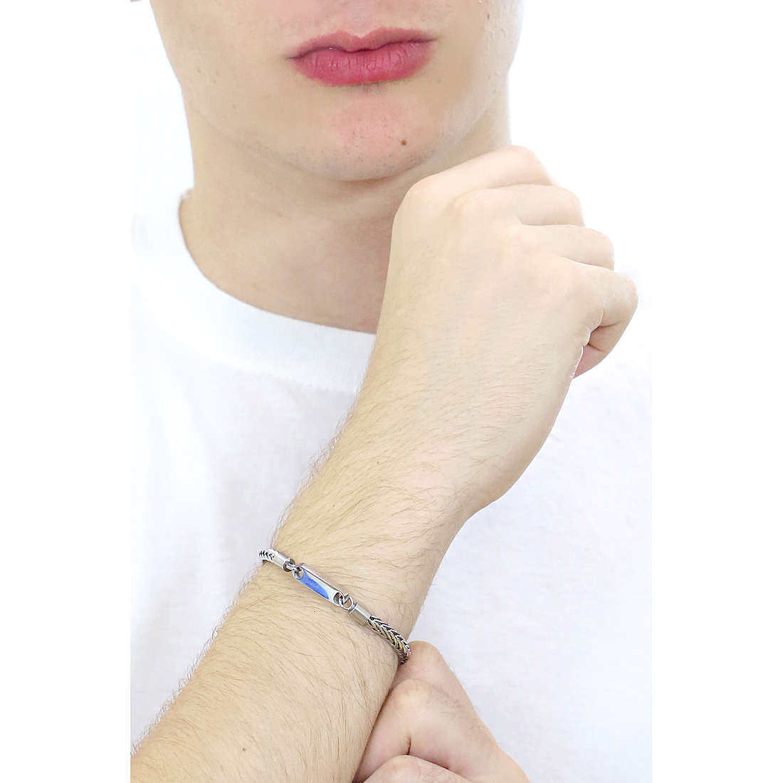 Bracciale Uomo 4US Cesare Paciotti Catena Acciaio Targhetta Lucida 4UBR5007