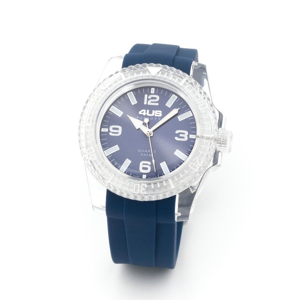 Orologio Uomo 4US Cesare Paciotti Quarzo Solo Tempo Silicone Blu T4ST361