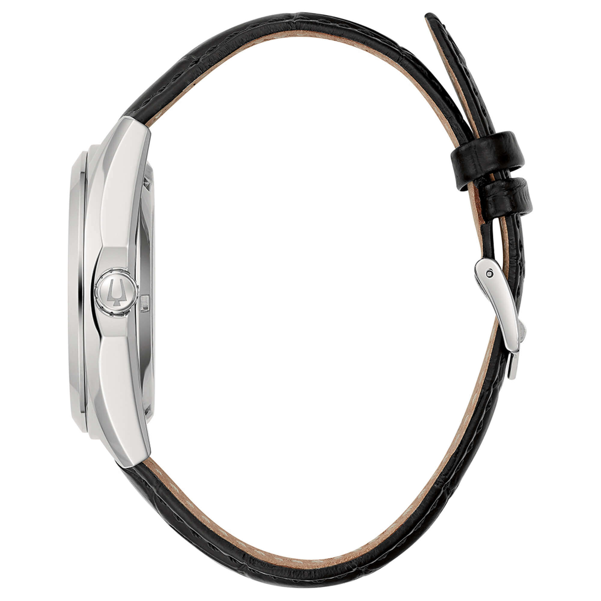 Orologio Uomo Bulova Automatico Surveyor Pelle Nero Acciaio Open Heart 96A272