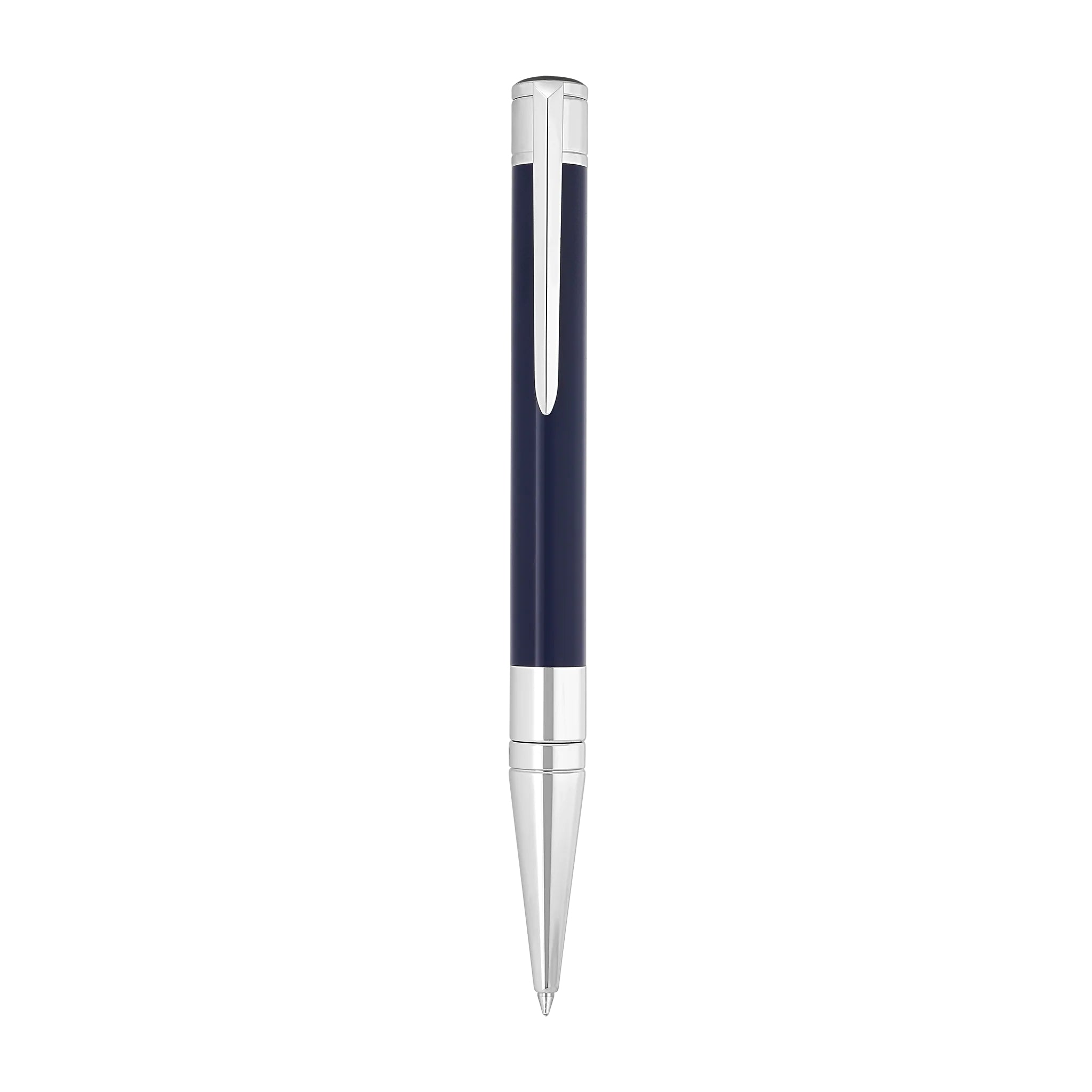 Penna Uomo Dupont Initial Sfera Lucida Acciaio Lacca Blu 275205