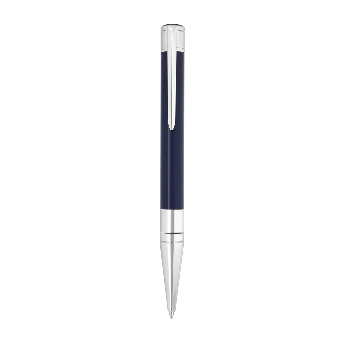 Penna Uomo Dupont Initial Sfera Lucida Acciaio Lacca Blu 275205