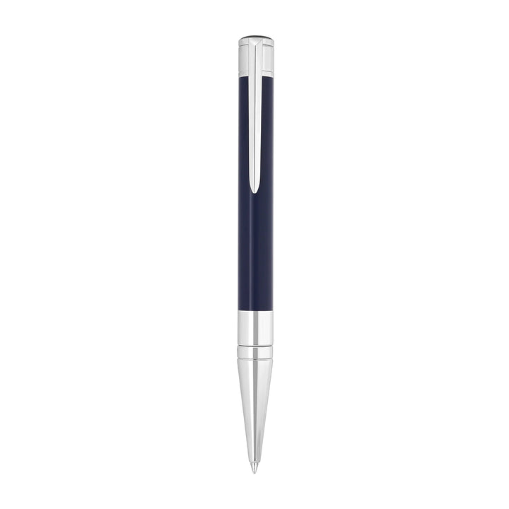 Penna Uomo Dupont Initial Sfera Lucida Acciaio Lacca Blu 275205