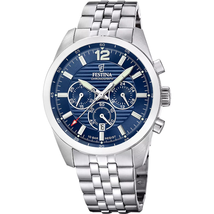 Orologio Uomo Festina Acciaio Quarzo Data Cronografo Blu F20742/1