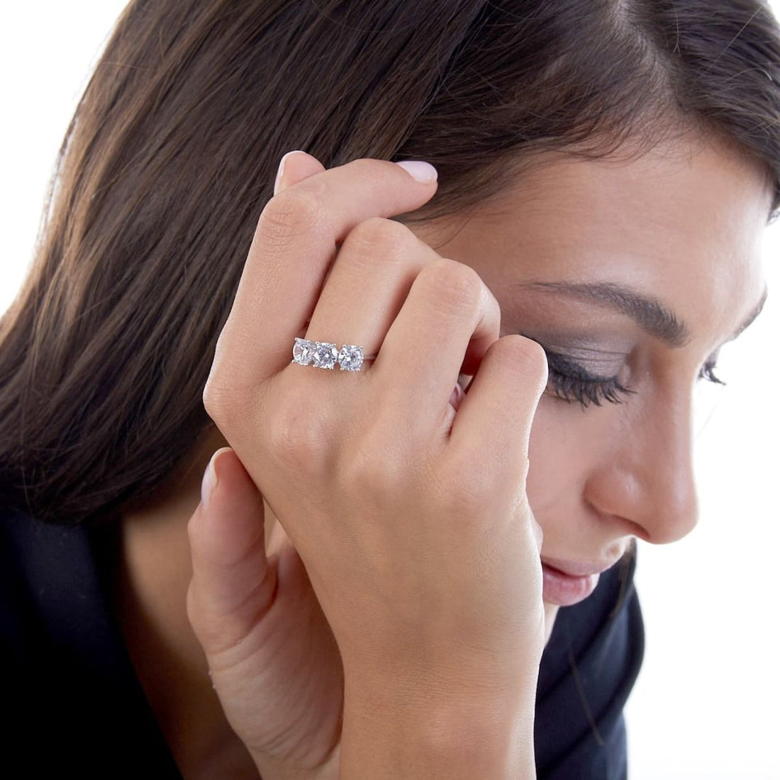 Anello Donna Unoaerre Argento Bianco 925 Trilogy Maxi Zirconi 504497/19