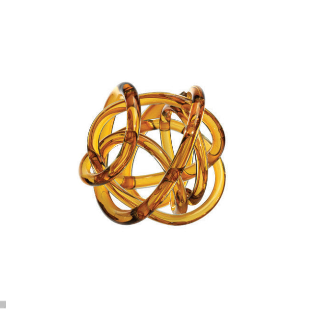 Scultura Cristallo Onlylux Nodo Dell'Amore Ambra 21 cm OL01653