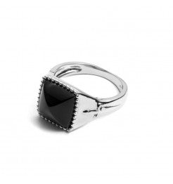 Anello Uomo Cesare Paciotti Regal Rules Argento Onice Nera