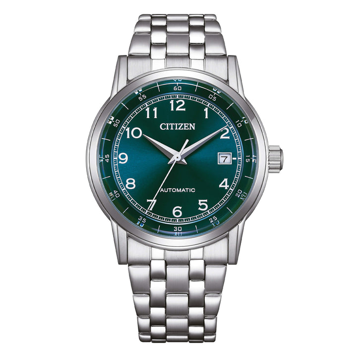 Orologio Uomo Citizen Automatico Verde Numeri Acciaio Data NJ0210-56M