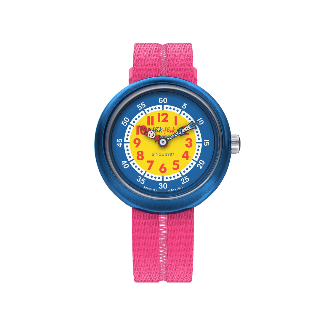 Orologio Bambina Swatch Flik Flak Quarzo Solo Tempo Rosa Numeri ZFPNP190