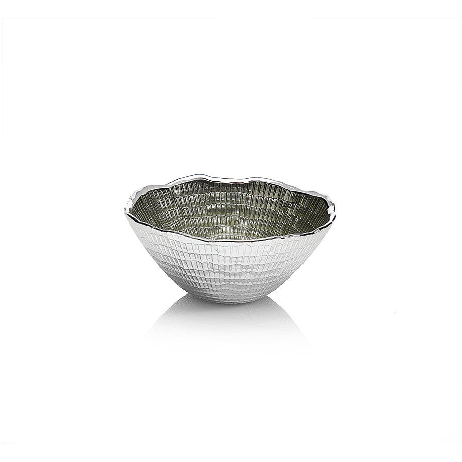 Centrotavola Ottaviani Vetro Argentato Colore Verde Salvia 800384V