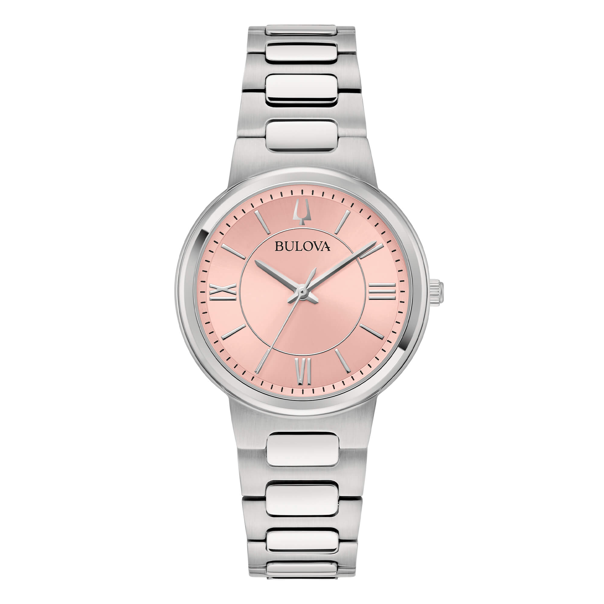 Orologio Donna Bulova Quarzo Solo Tempo Rosa Salmone Lady Acciaio 96L335