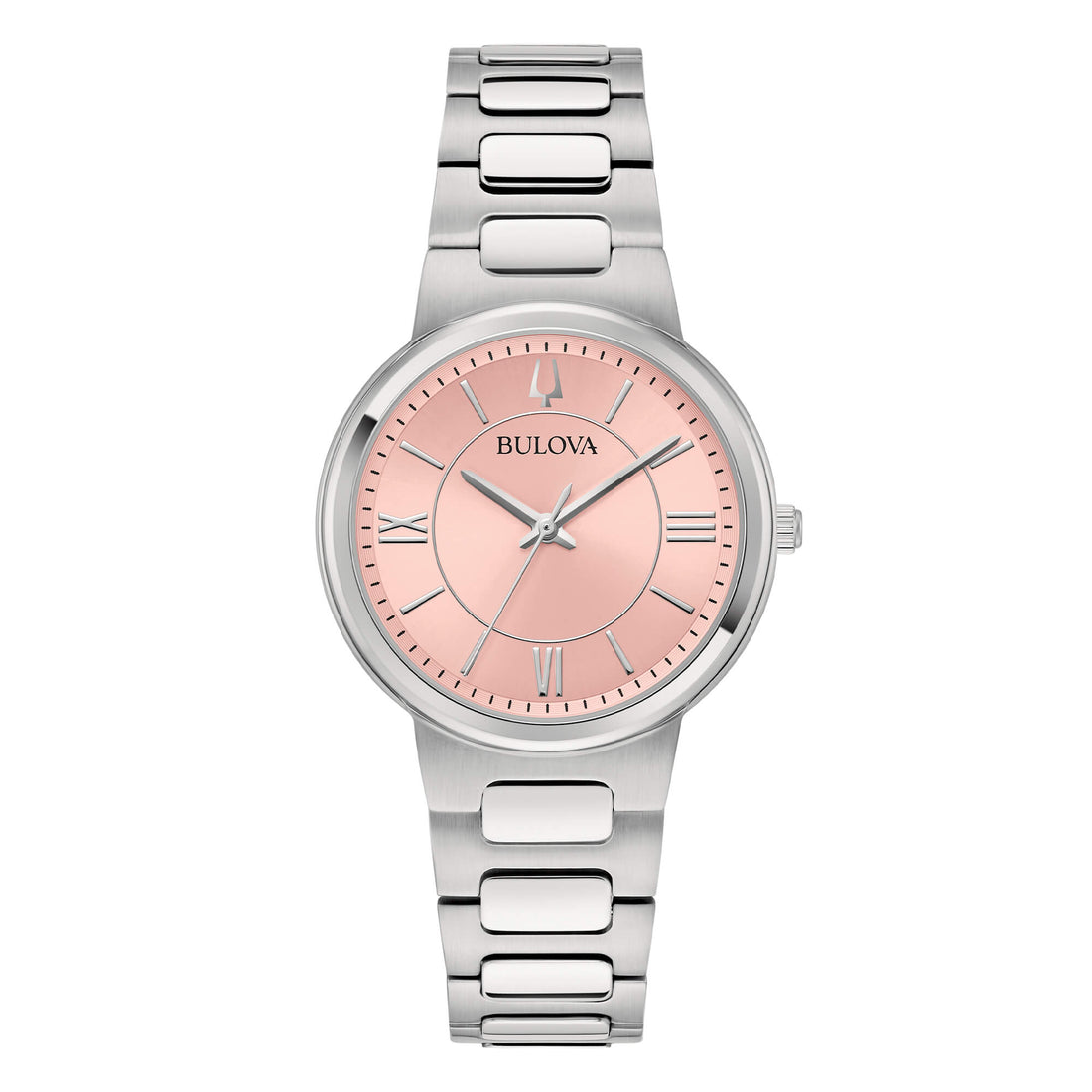 Orologio Donna Bulova Quarzo Solo Tempo Rosa Salmone Lady Acciaio 96L335