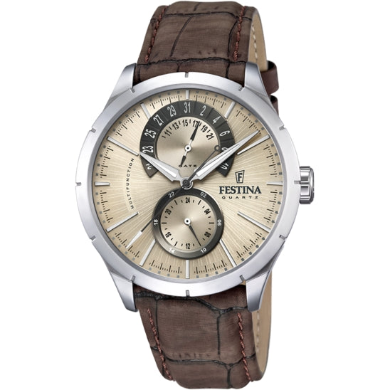 Orologio Uomo Acciaio Festina retrò cinturino pelle  F16573/9