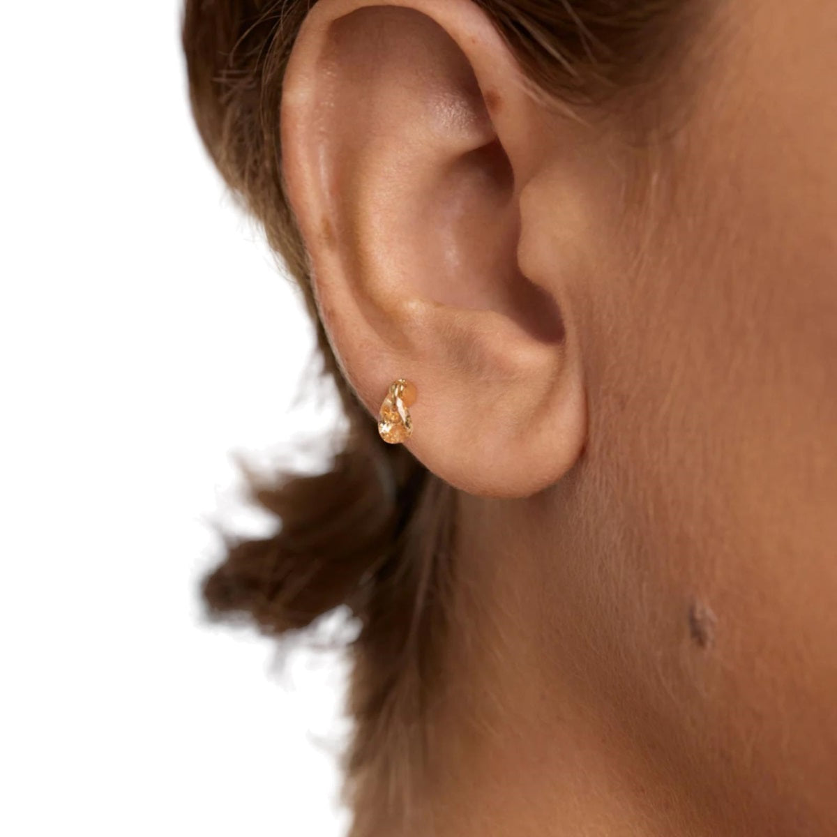 Orecchini mono Donna PDPaola Argento Dorato 925 Con Zircone Rosa  PG01-204-U