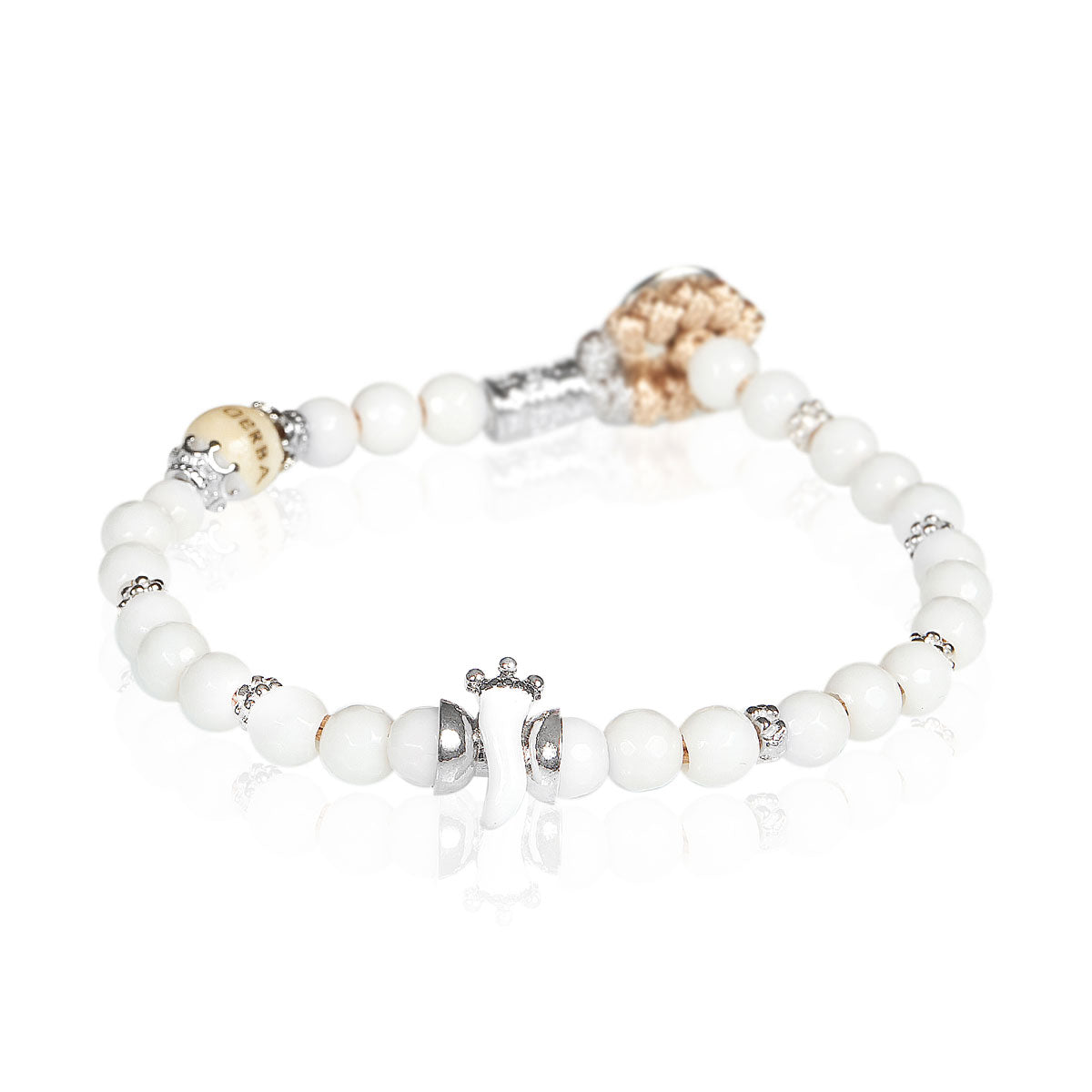 Bracciale Unisex Gerba Argento 925 Pietre Bianche Sfaccettate Corno HORN17