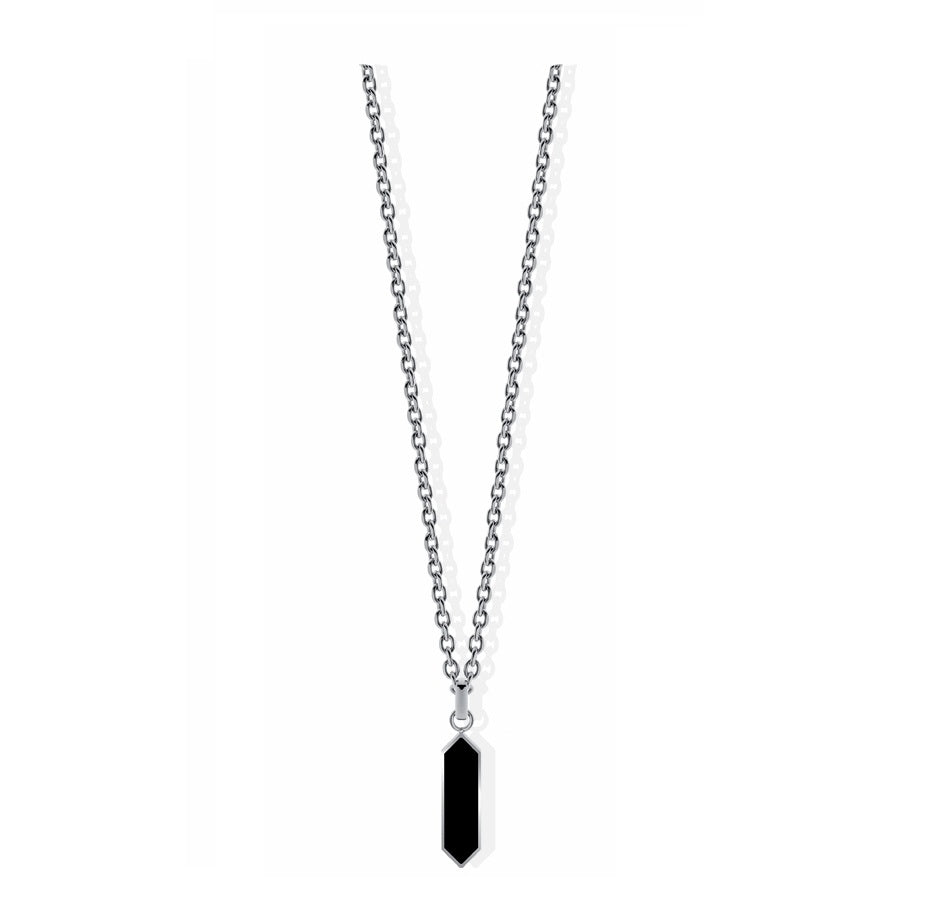 Collana Uomo Liu Jo Acciaio con targhetta onice MLJ594